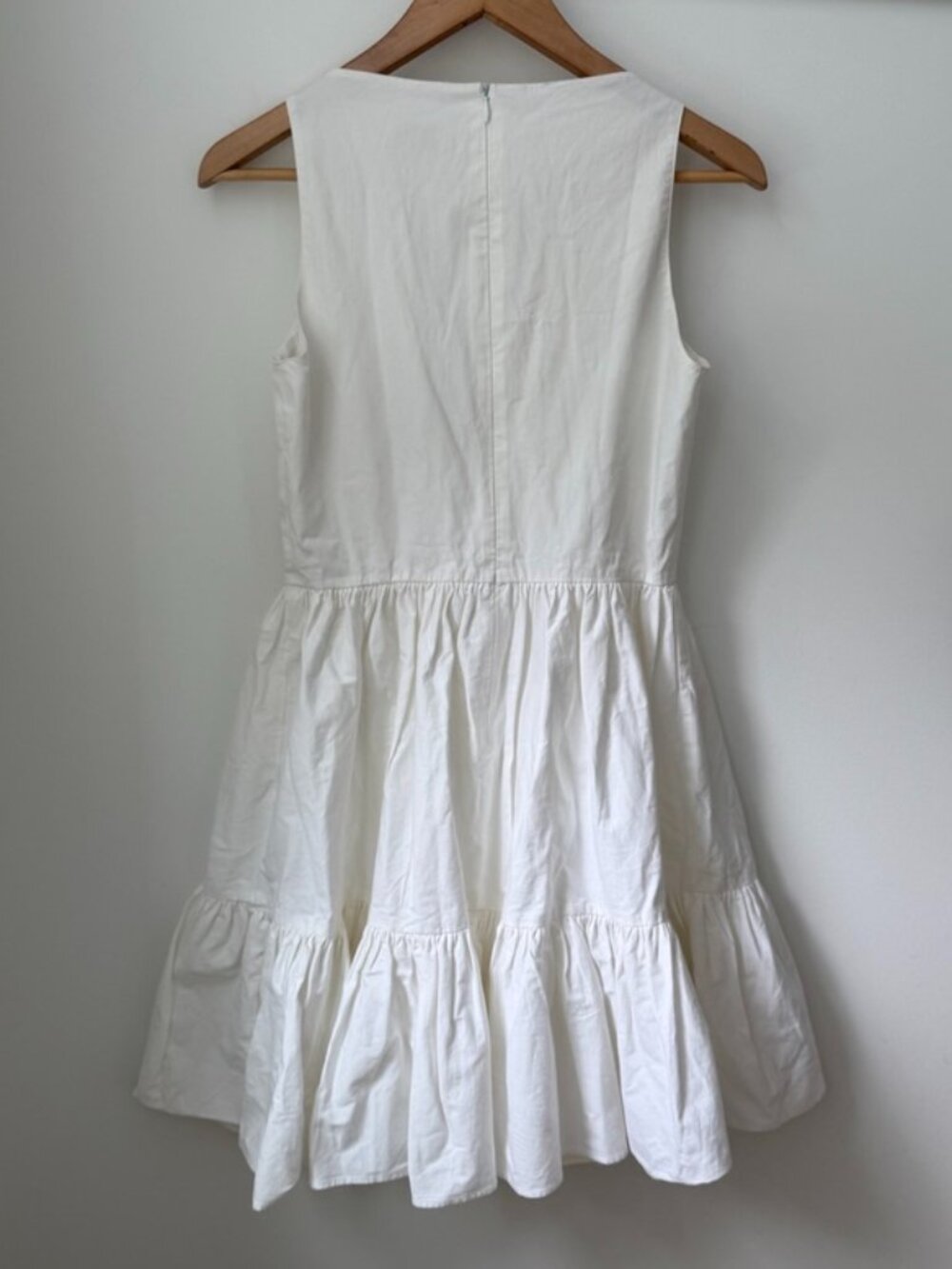 Red VALENTINO Crisp White Flared Drop-Waist Ruffle Sundress - Picture 2 of 6